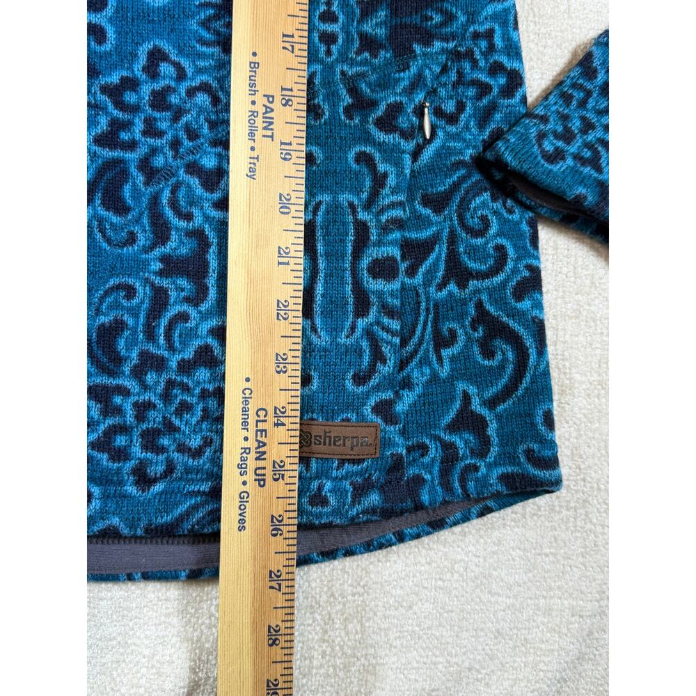 Sherpa Adventure Gear Women's Large Blue Black Hooded Zip Front Fleece Jacket - Picture 6 of 10